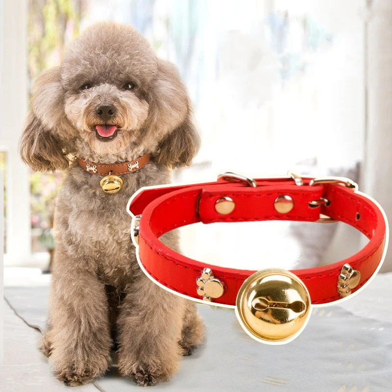 New Pet Claw Print Bone Alloy Bell Collar