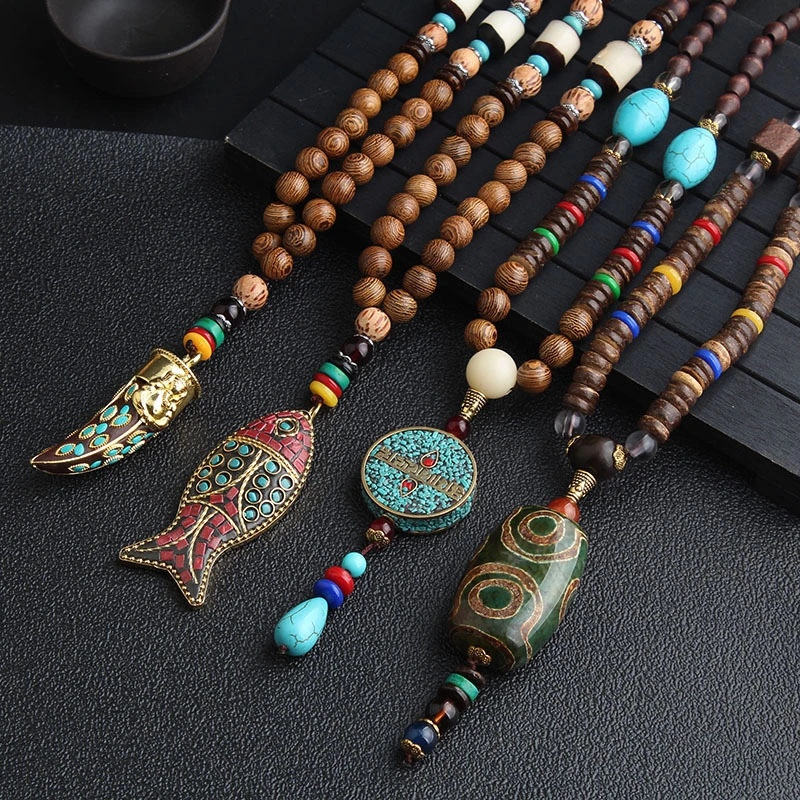 Handmade Jewelry Wooden Beads Female Accessories Decorative Pendant