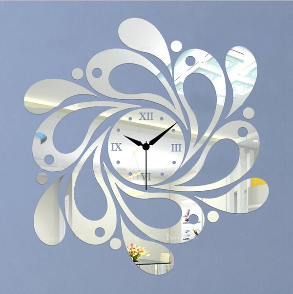 Hot Sale Preciser Mirror Wall Clock For Living Room Office Kitchen