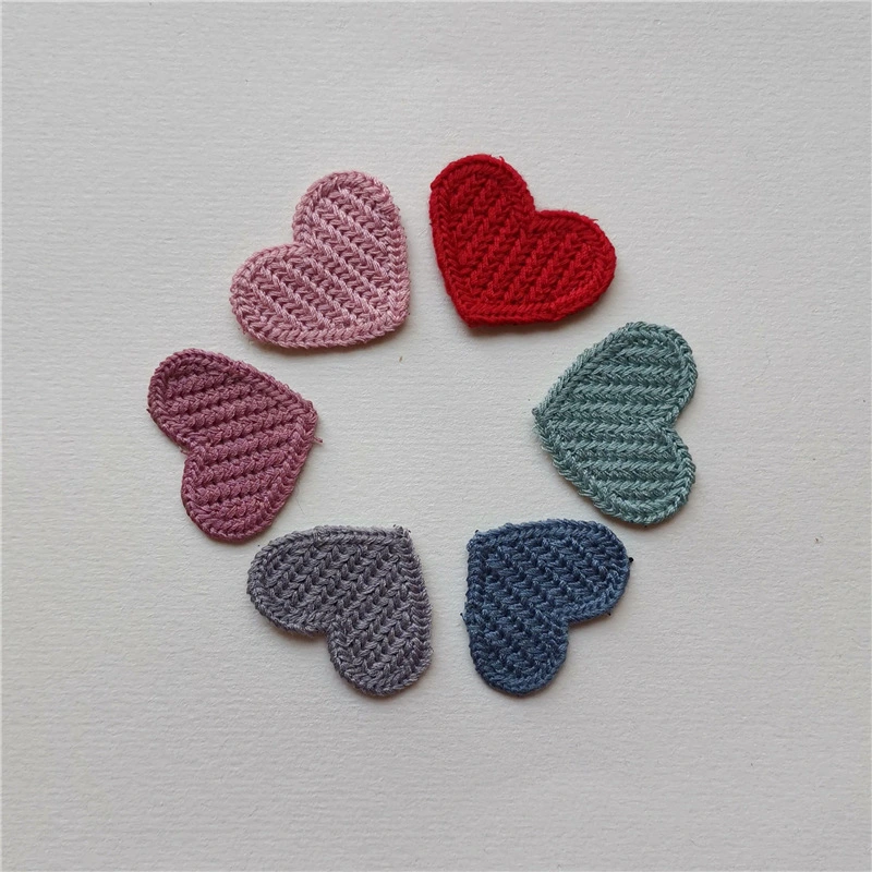 Peach Heart Patch Sticker Yarn Embroidery Sticker