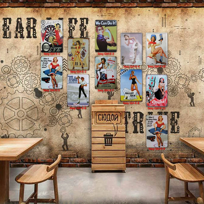 Tin Painting Bar Clothing Store Home Furnishing Wall Decoration