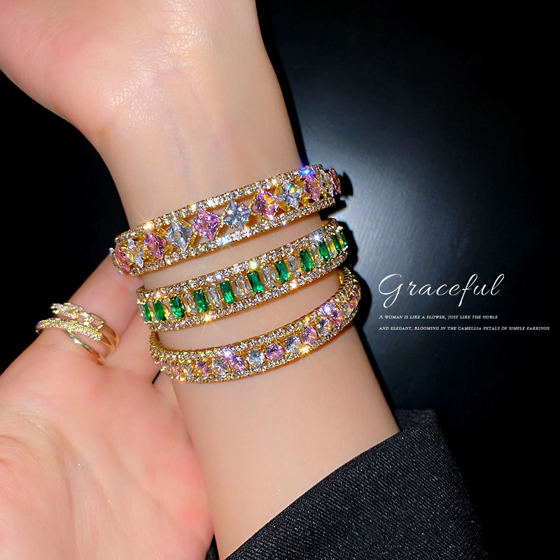 Fashionable Personality Women's Full Diamond Bracelet