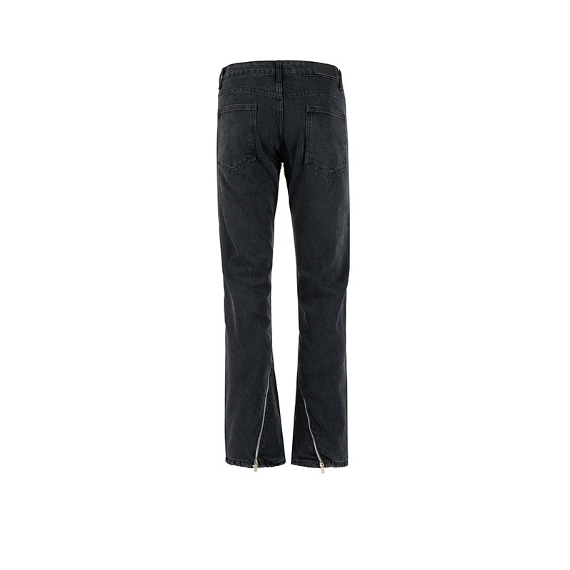 High Street Wide-leg Slim-fit Black Jeans