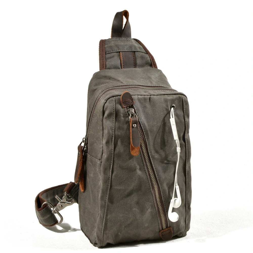 Multifunctional male mini canvas chest bag