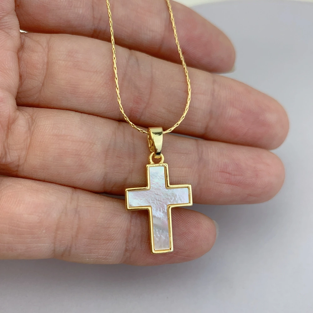 Accessory White Fritillaria Cross Necklace