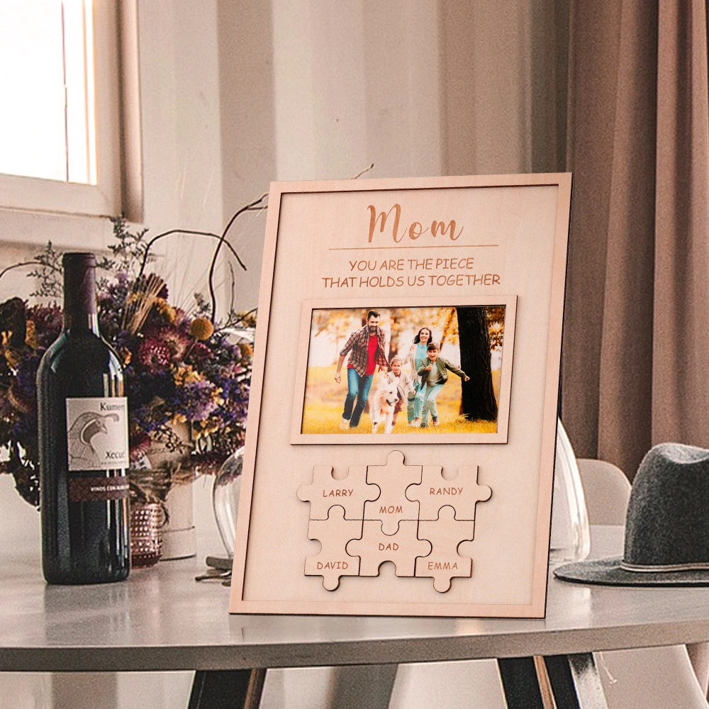 Mother's Day Gift Wooden Puzzle Frame Personalized DIY Commemorative Gift