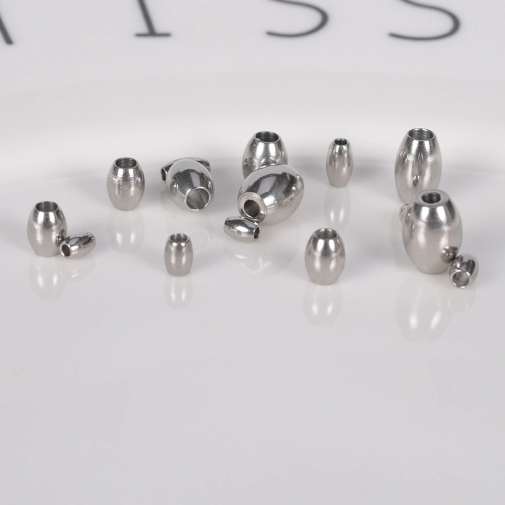 Stainless Steel Rice Beads Oval Drilled Bracelet Necklace DIY