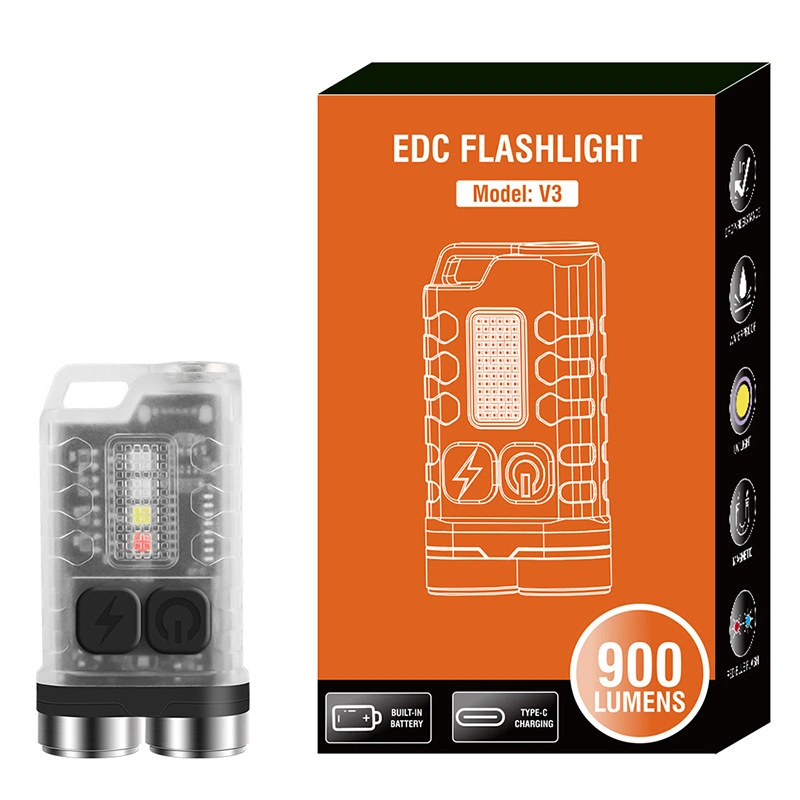 Fluorescent Mini Keychain Light With Side Lights