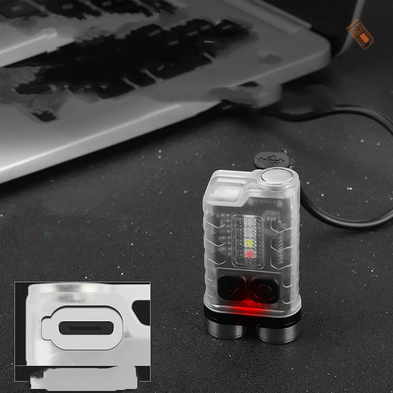 Fluorescent Mini Keychain Light With Side Lights