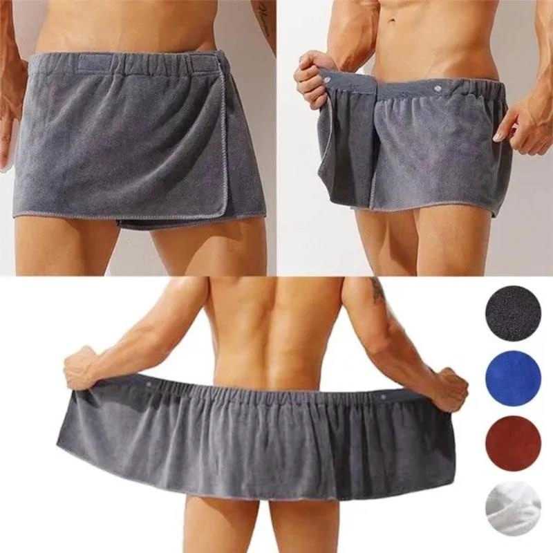 Men's shorts, household absorbent wearable towel pants, beach sexy bath skirt, microfiber anti-light