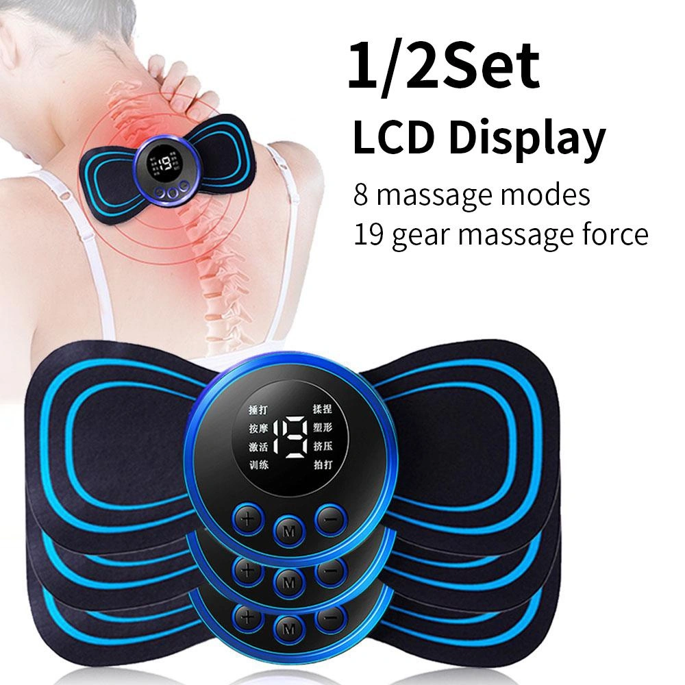 Portable lumbar massager electric mini massage smart EMS pulse massage patch mini cervical massager