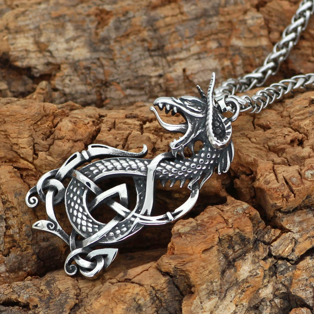 Vintage Titanium Steel Dragon Pendant