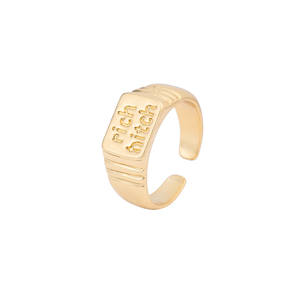 New Fashion Retro Alphabet Corrugated Ring