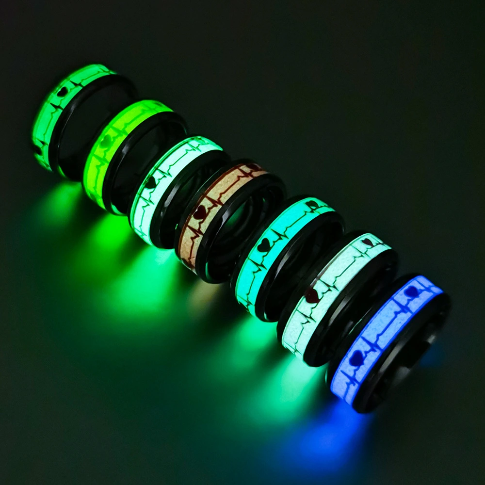 Stainless Steel Luminous Heartbeat Ring