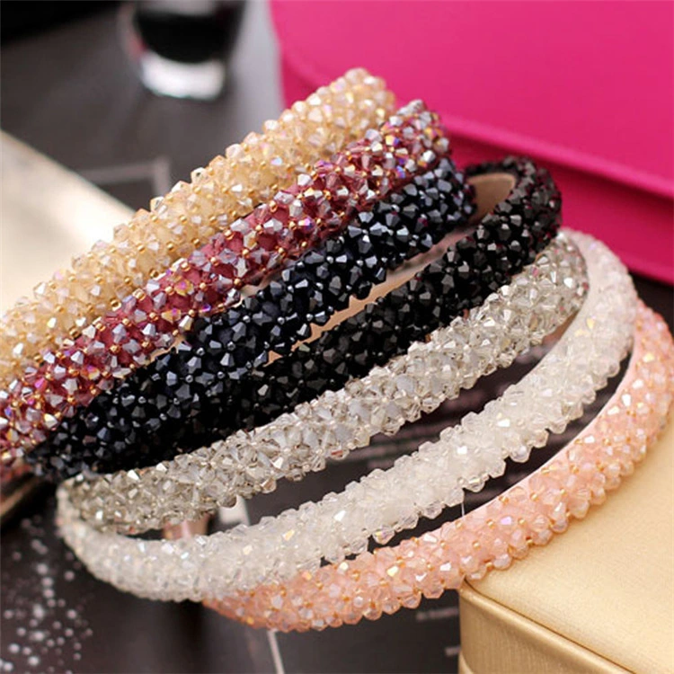 Women's Crystal Beaded Hair Hoop Woven Headwear