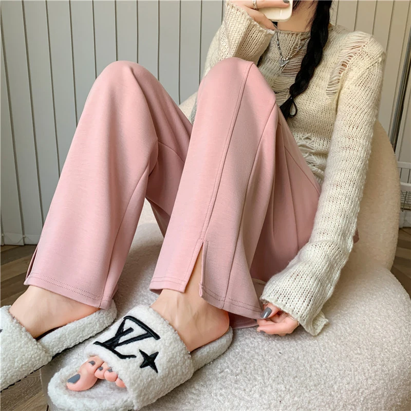 Women's Slim Side Split Loose Wide Leg Pants