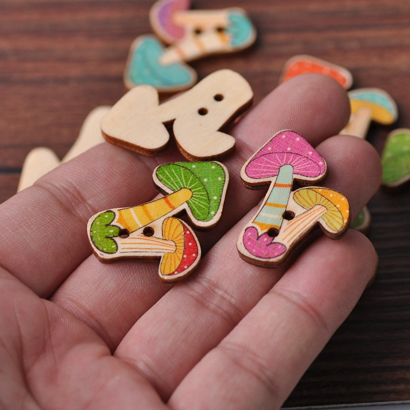 Children's Handmade Cartoon Wooden Buttons