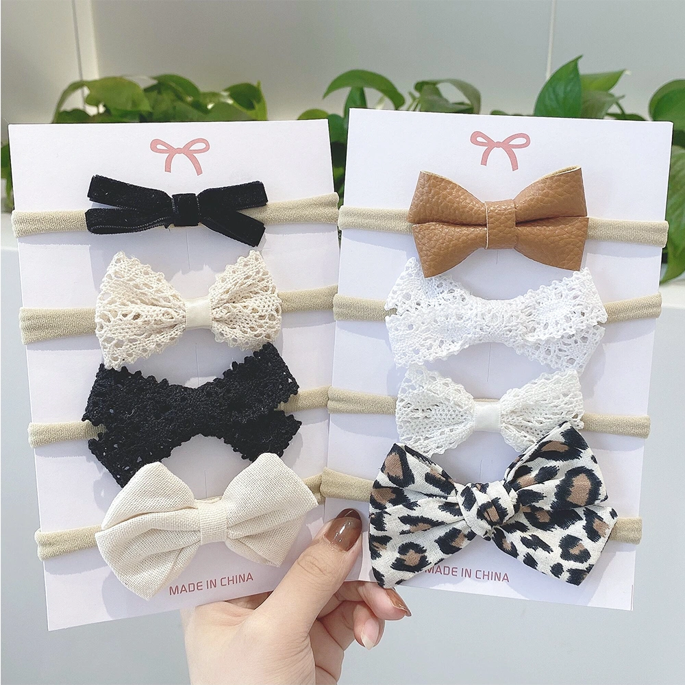 4-piece Set With Leopard Print Bow Hairpin