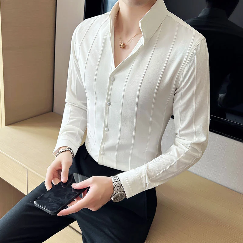 Fashion Personality Business Long-sleeved Men's Shirt