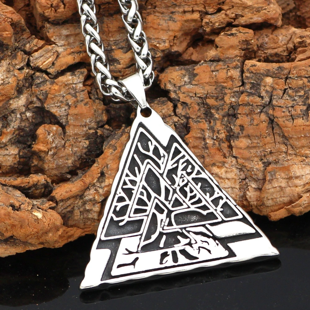 Mens Fashion Stainless Steel Geometric Type Pendant Necklace