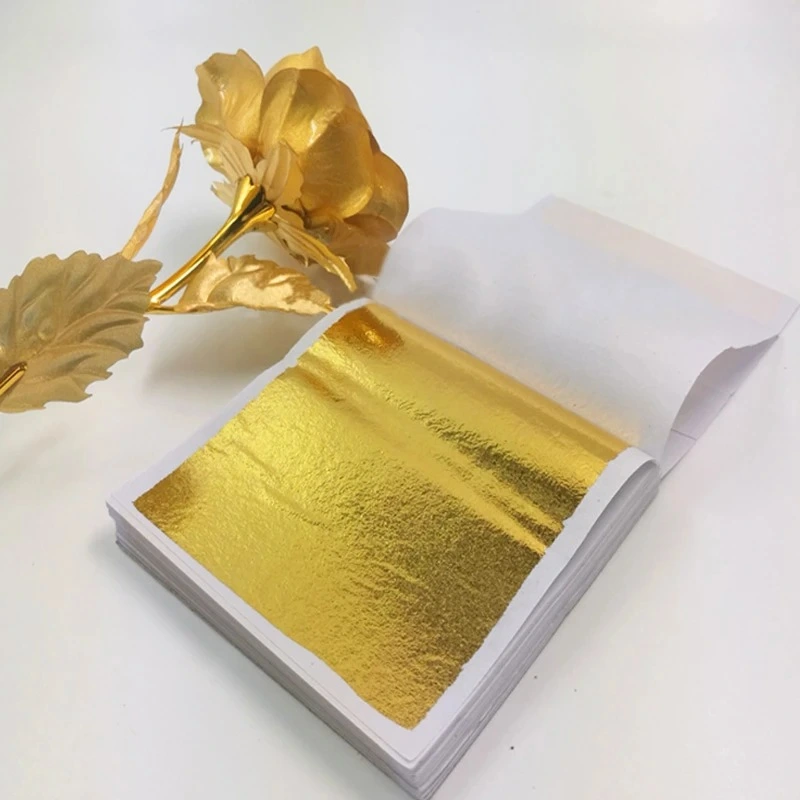 100 Sheets Of 9x9cm Gold Foil Paper Silver Foil Paper Crystal Mud