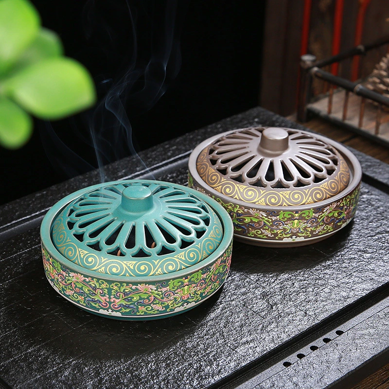 Creative Indoor Living Room Large Plate Incense Burner Ceramic Ornaments