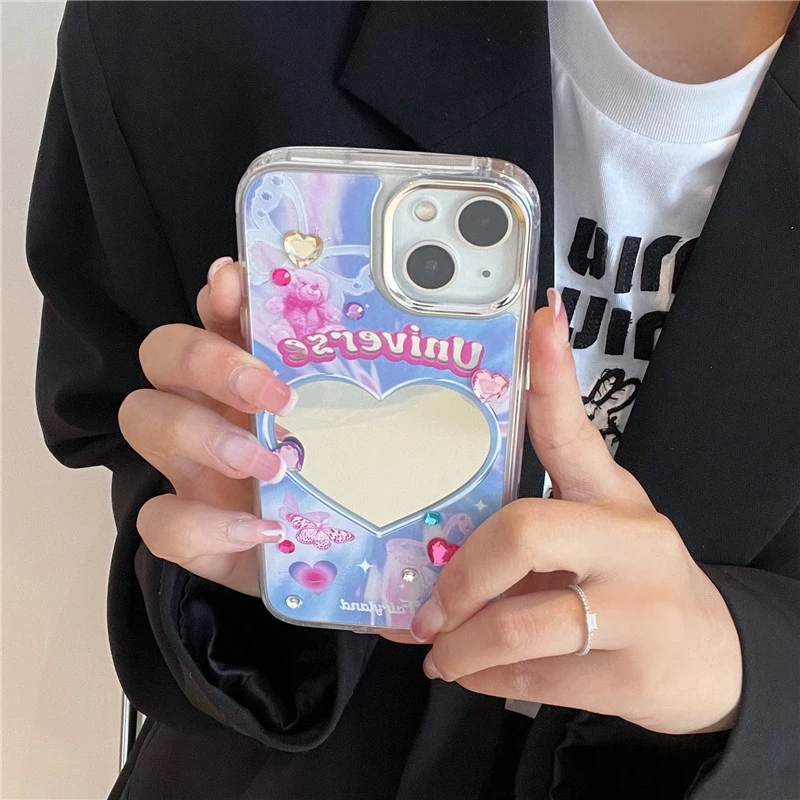 INS Cartoon Purple Bear Phone Case