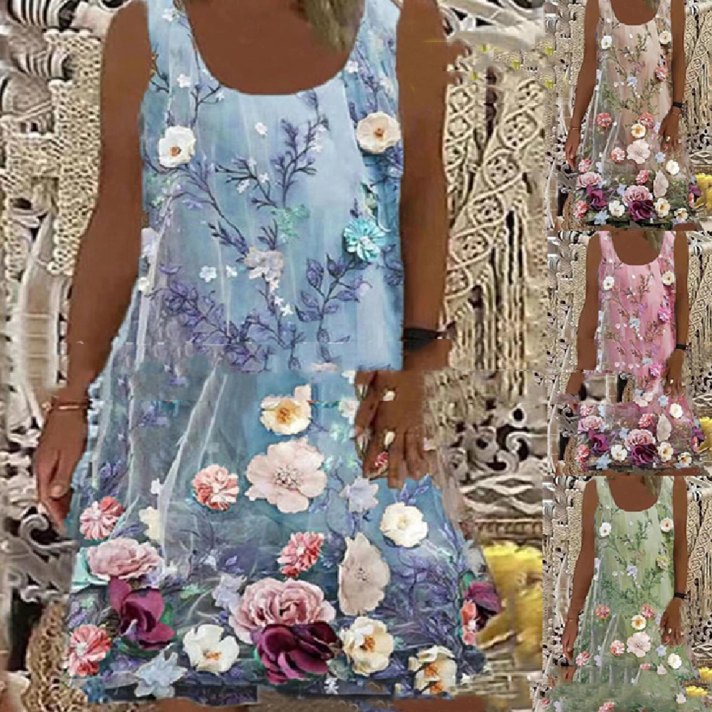 Women's Printed All-matching Vest Dress