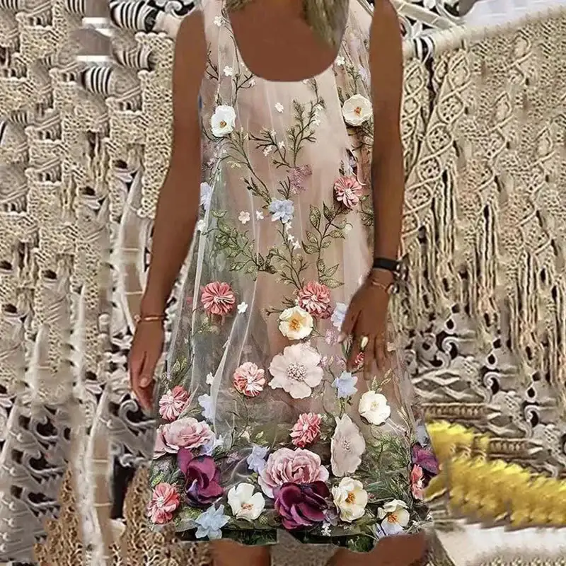 Women's Printed All-matching Vest Dress