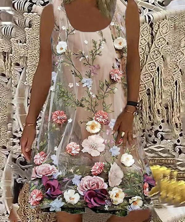 Women's Printed All-matching Vest Dress