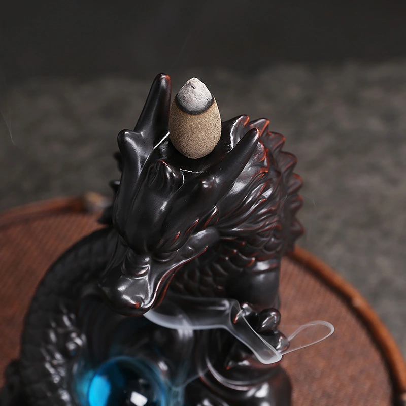 Ceramic Large Dragon Play Beads Incense Burner Household Decoration