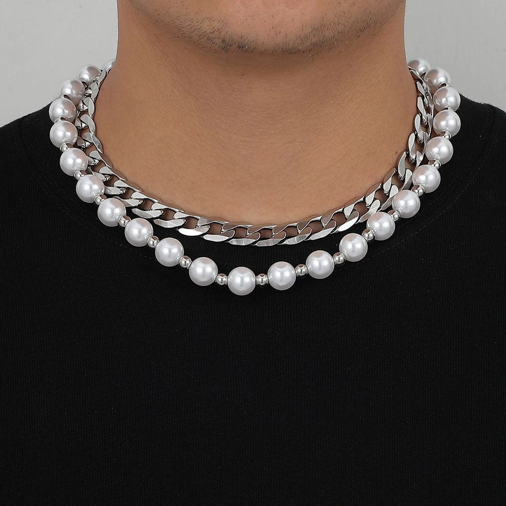 Stylish Stainless Steel Pearl Necklace