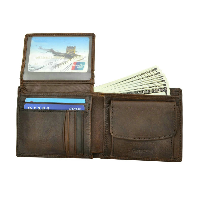 Vintage Men's Wallet With Coin Pocket