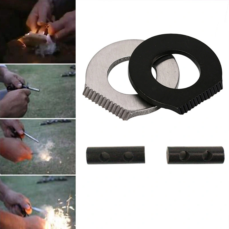 Outdoor Multi-functional Scraper Round Eye Flint Camping Tools