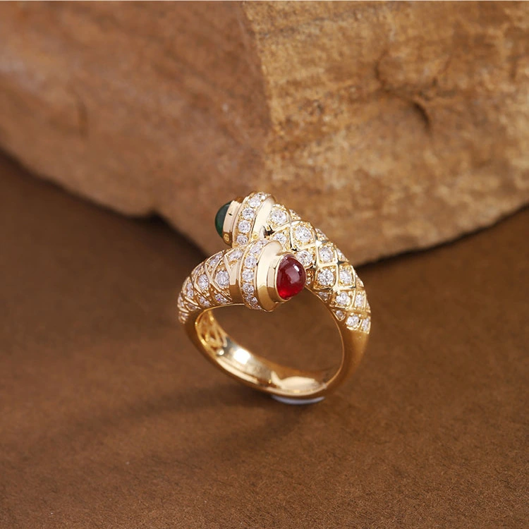 Gold Plated Micro Set With Diamond Antique Treasure Ring