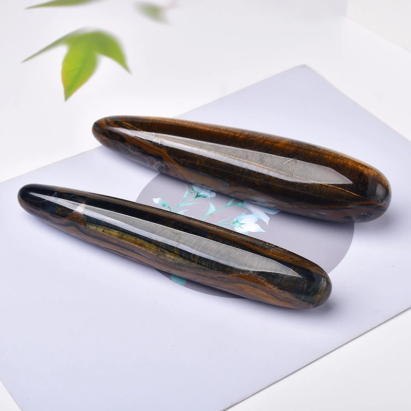 Natural Crystal Tiger Eye Stone Women's Massage Stick