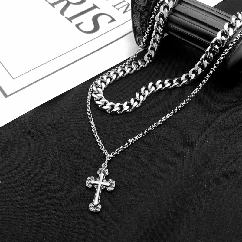 Vintage Cross Titanium Steel Necklace For Men And Women