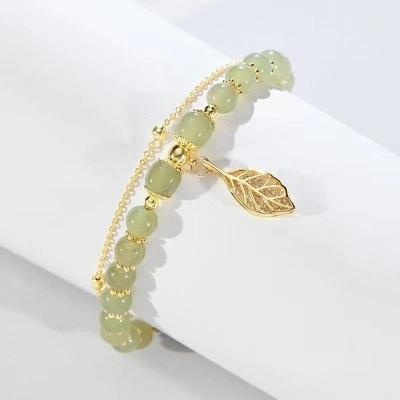 Bracelet Feuillet En Jade