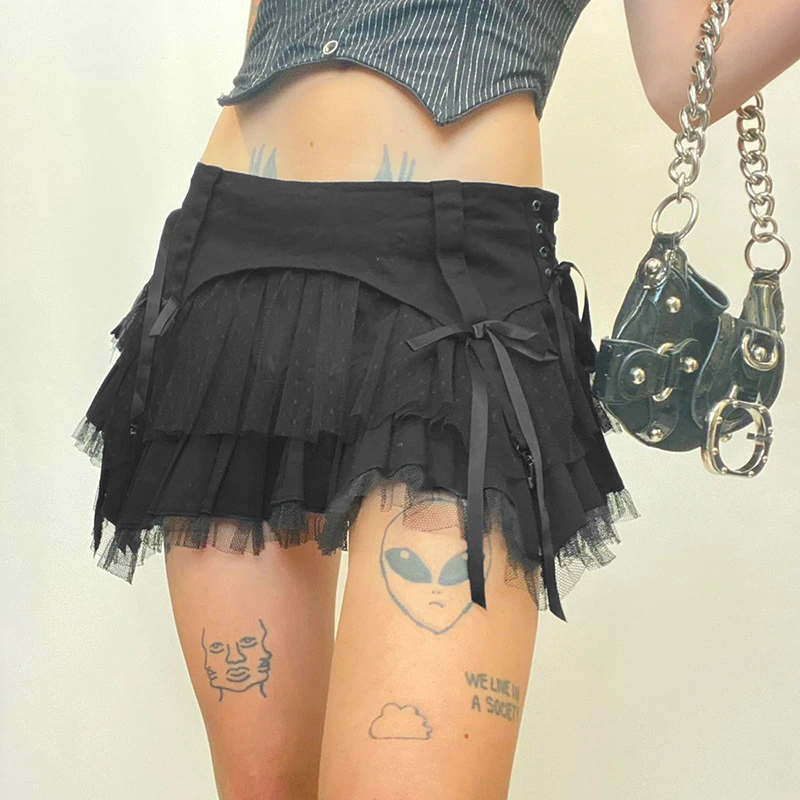 Bow Tie Half Length Short Skirt