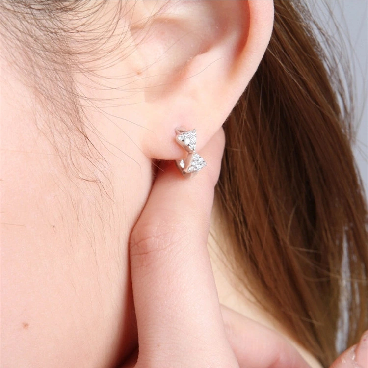 Light Luxury Bow Zircon Earrings