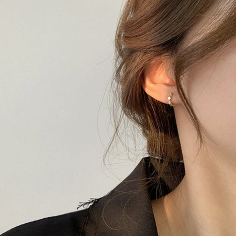 Zircon Design Earrings Are Cold And Simple