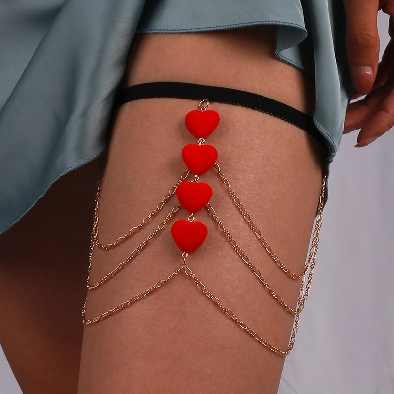 Geometric Star Rhinestone Tassel Thigh Chain