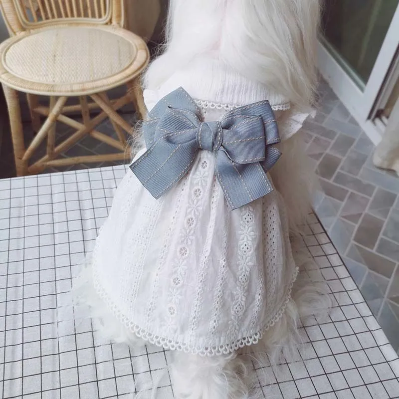 Summer Pet Cotton Little White Dress