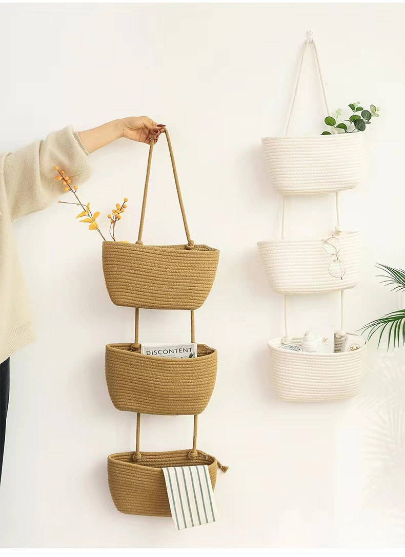 Household Wall-mounted Sundries Storage Three-layer Hanging Basket