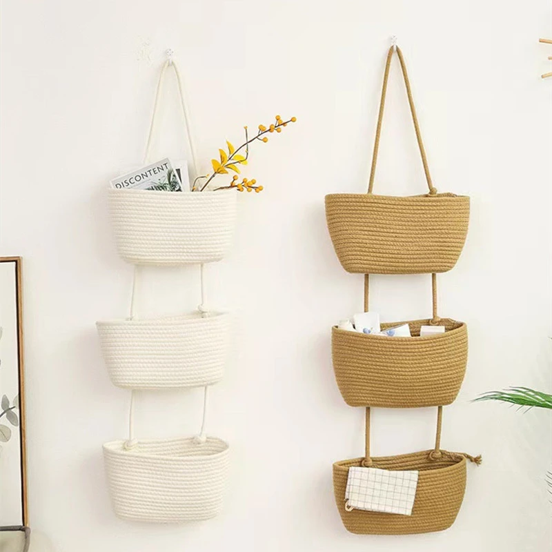 Household Wall-mounted Sundries Storage Three-layer Hanging Basket