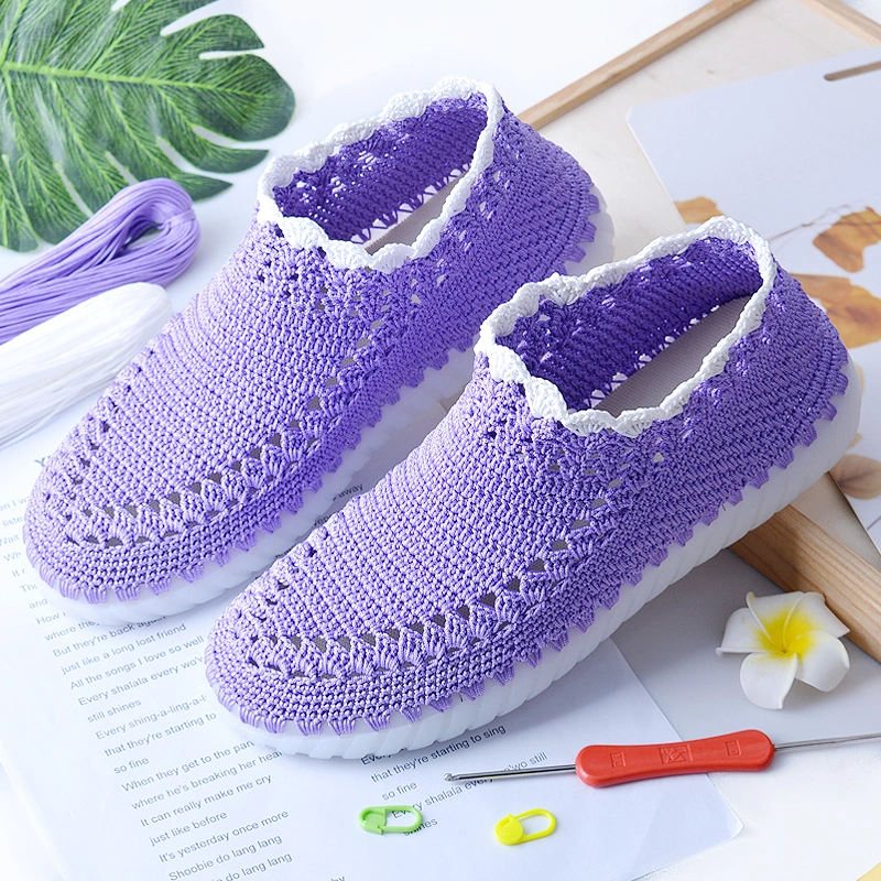 Handmade Knitting Hollow Thread Crystal Shoe Sole Hook Lace Material Package