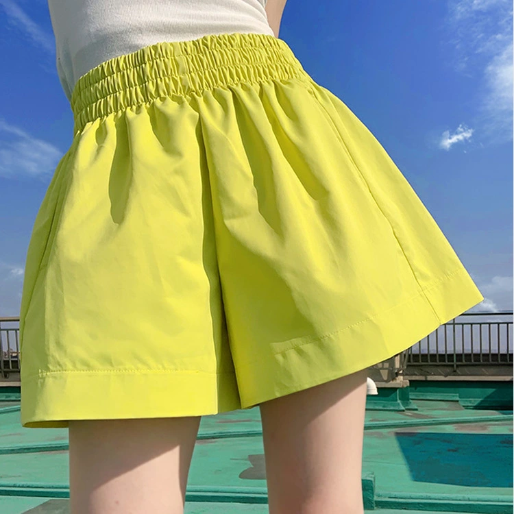 Women's Fashion Simple Solid Color High Waist Shorts