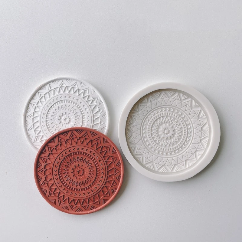 Aromatherapy Gypsum Pattern Round Coaster Mold