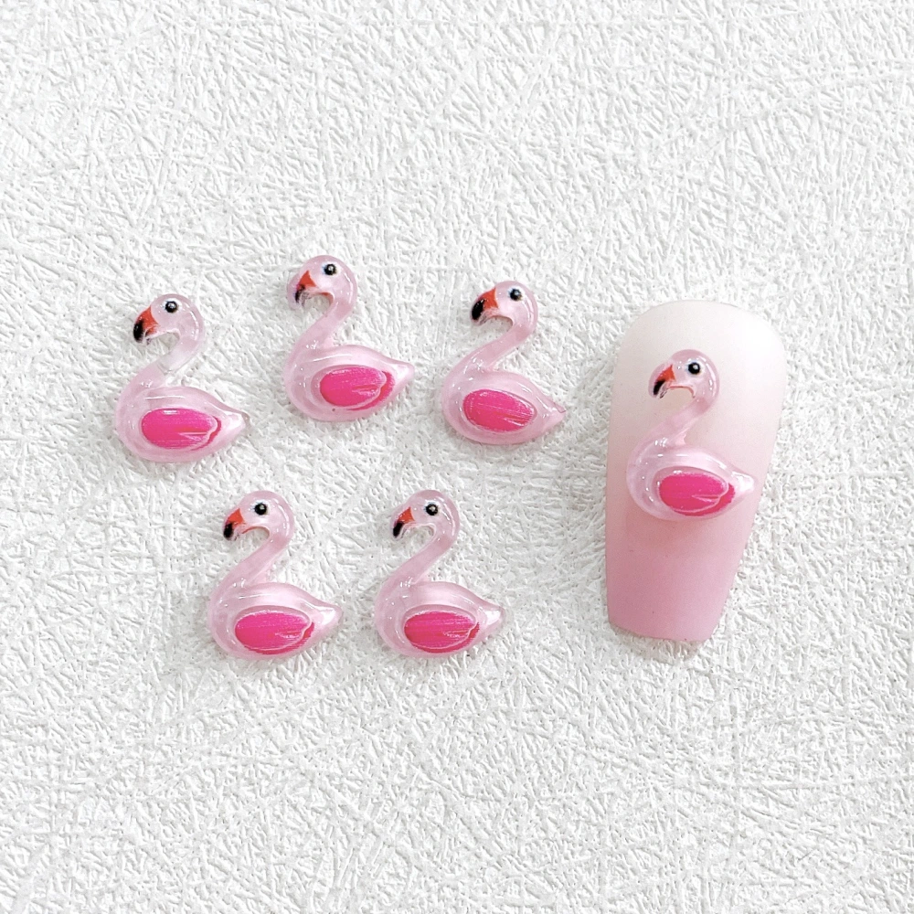 New Cartoon Swan Nail Ornament Ins 3D