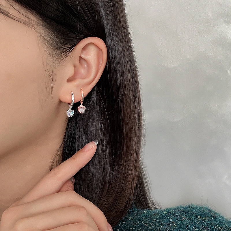 Aurora Glazed Heart Earrings Are Stylish And Simple